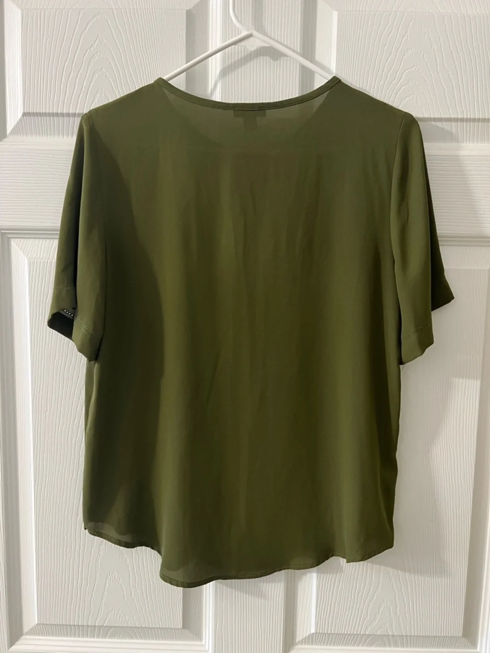 Ann Taylor Olive Green Pleated Blouse - Picture 3 of 4